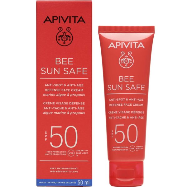 APIVITA Bee Sun Safe Κρέμα Προσώπου κατά των Πανάδων & των Ρυτίδων SPF50