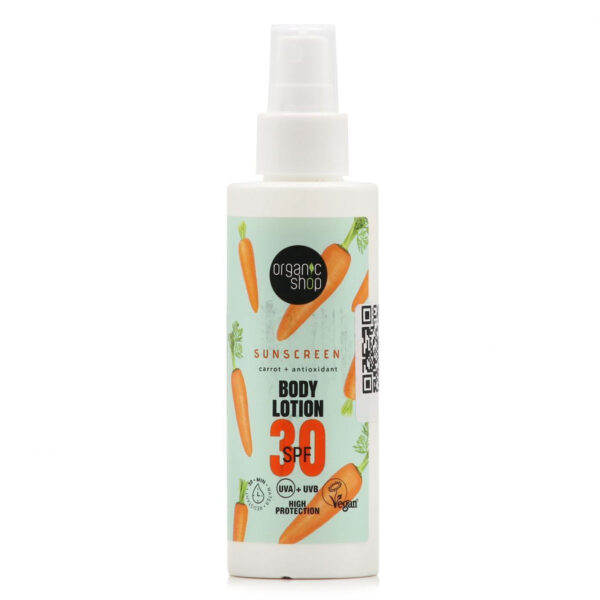 NATURA SIBERICA Organic Shop Carrot Αντηλιακή Λοσιόν για το Σώμα SPF30 σε Spray 150ML
