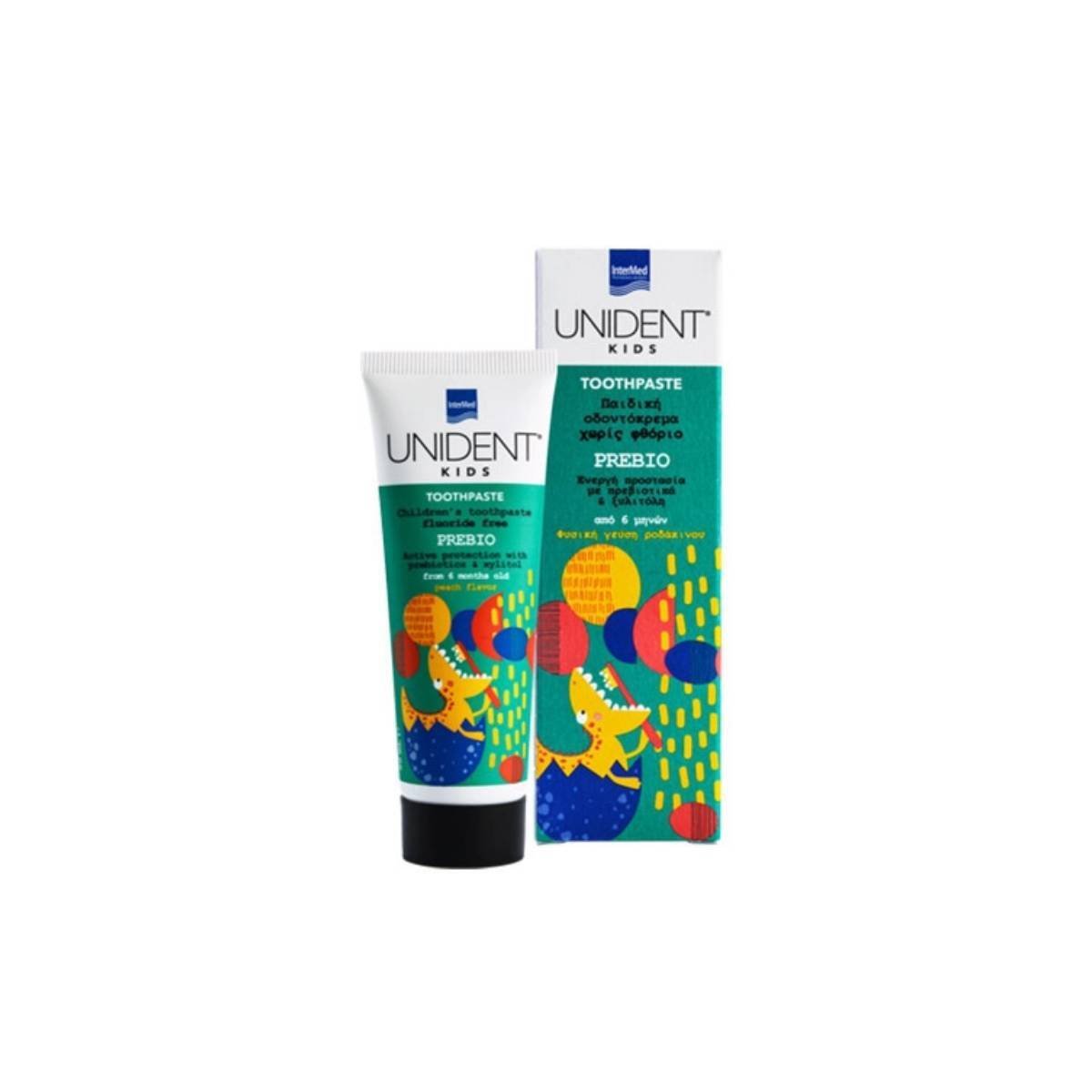 20230906091319_intermed_odontokrema_unident_50ml_me_geysi_rodakino_gia_6m-1 INTERMED Unident Kids Toothpaste-Βρεφική Οδοντόκρεμα 6m+ 50ML - Image 1