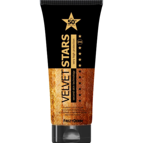 FREZYDERM Sunscreen Velvet Stars SPF 50 175ML-Αντηλιακό Βελούδινης Υφής Με Λάμψη