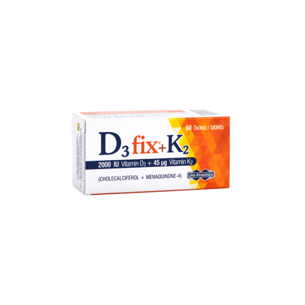 UNI-PHARMA D3 Fix 2000IU + K2 45mcg 60tabs