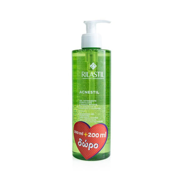 RILASTIL Acnestil Gel Detergente-Καθαριστικό Τζελ Για Λιπάρες Και Με Ατέλειες Επιδερμίδες  400ml