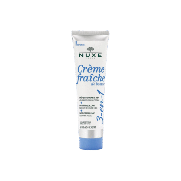 NUXE Crème Fraiche De Beauté 3-in-1 - 48ωρη Ενυδατική Κρέμα, Γαλάκτωμα Ντεμακιγιάζ, Μάσκα Επαναπύκνωσης 100ML