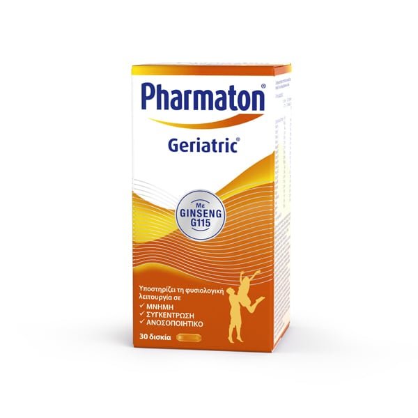 3664798030839-2 PHARMATON GERIATRIC Συμπλήρωμα Διατροφής Με Ginseng G115 Για Ενέργεια Και Πνευματική Ευεξία 30 Tabs - Image 1