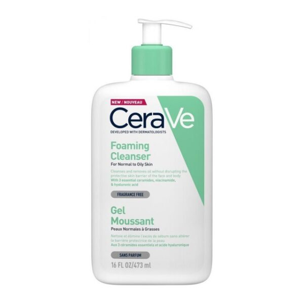 CERAVE Foaming Foaming Cleanser Αφρίζον Gel-Καθαρισμού Για Πρόσωπο Και Σώμα Με Υαλουρονικό Οξύ  Ceramides Και Νιασιναμίδη 473ML