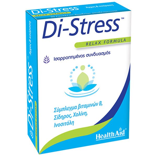 5019781012770-1 HEALTH AID Di-Stress – Συμπλήρωμα για Στρες, Άγχος & Πνευματική Ευεξία, 30 Κάψουλες - Image 1