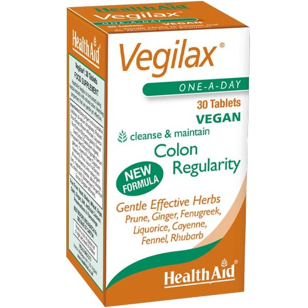 5019781015238_1 HEALTH AID Vegilax- Φυτικός συνδυασμός για τη δυσκοιλιότητα 30tabs - Image 1