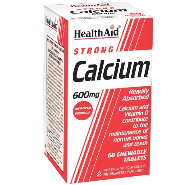 5019781020508_1 HEALTH AID Calcium Ενισχυμένο Ασβέστιο 600mg +Βιτ. D, 60tabs - Image 1