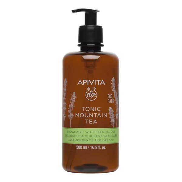 APIVITA Tonic Mountain Tea Αφρόλουτρο με Αιθέρια Έλαια Ecopack 500ML