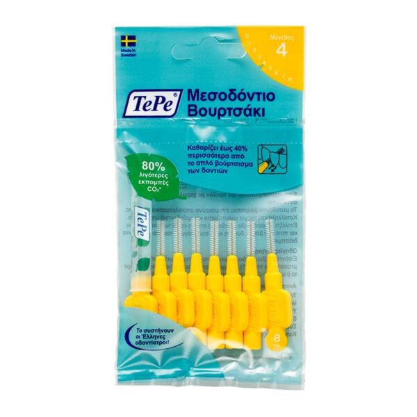 TEPE Original Μεσοδόντια Βουρτσάκια 0.7mm Κίτρινα 8τμχ
