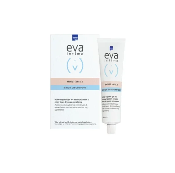 INTERMED Eva Intima Moist Gel Tube + 9 Applicators-Υγραντική Και Λιπαντική Αιδοίο-Κολπική Γέλη Για Την Ανακούφιση Της Ξηρότητας Του Κόλπου Και Του Αιδοίου
