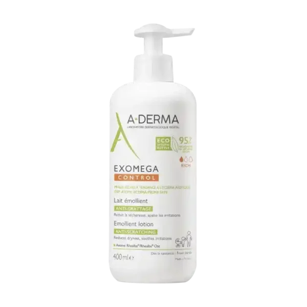 A-DERMA Exomega Control Emollient Lotion - Μαλακτικό Γαλάκτωμα Κατά Του Αισθήματος Κνησμού 400ML