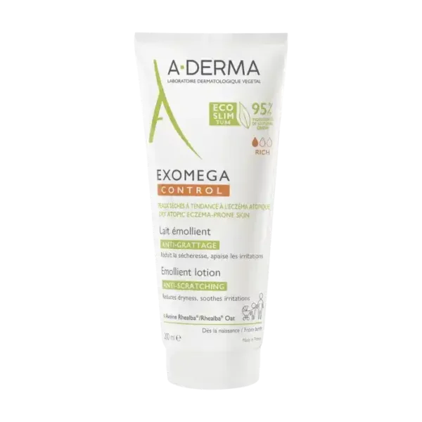 A-DERMA Exomega Control Emollient Lotion - Μαλακτικό Γαλάκτωμα Κατά Του Αισθήματος Κνησμού 200ML