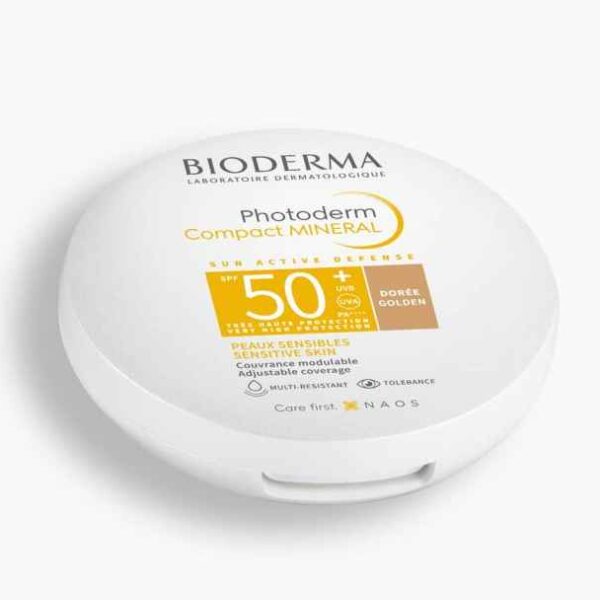 BIODERMA Photoderm Compact Mineral SPF50+ Golden Αντηλιακή Πούδρα Προσώπου Χρυσαφένιο Χρώμα SPF50+ 10GR