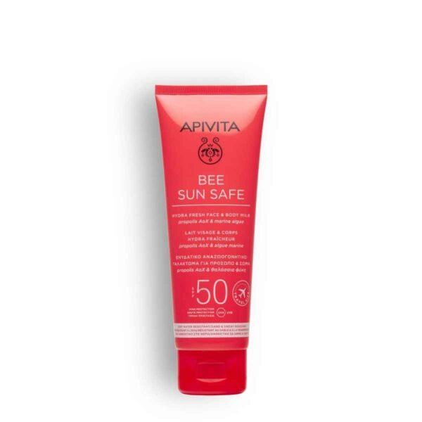 APIVITA Bee Sun Safe Hydra Fresh Face & Body Milk Travel Size - Ενυδατικό Αναζωογονητικό Γαλάκτωμα για Πρόσωπο & Σώμα Spf50 100ML