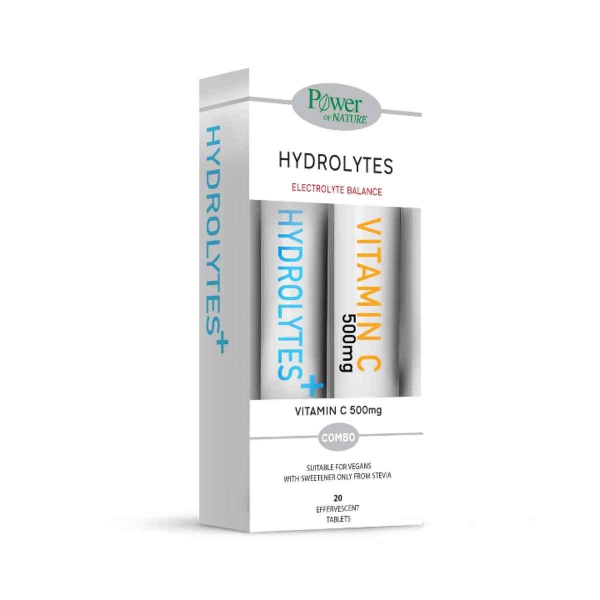 POWER HEALTH Hydrolytes Stevia - Ηλεκτρολύτες + Δώρο Vit C 500mg 20 Αναβράζοντα δισκία