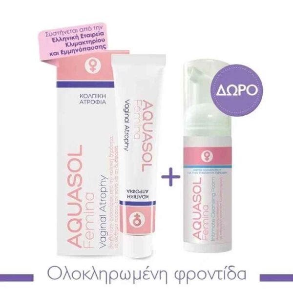 AQUASOL FEMINA Vaginal Atrophy 30ml & ΔΩΡΟ Aquasol Fermina Intimate Cleansing Foam 40ML