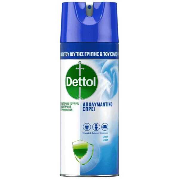 DETTOL Spray Crisp Linen Απολυμαντικό Αντιβακτηριδιακό Σπρέι 400ML