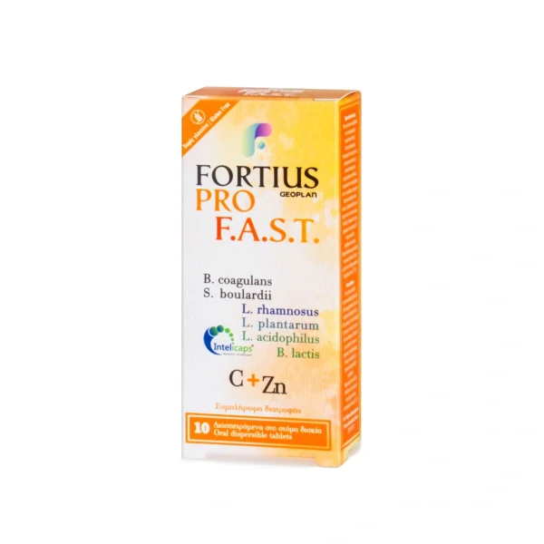 FORTIUS Pro Fast Φόρμουλα με Προβιοτικά + Βιταμίνη C + Ψευδάργυρο 10 διασπειρώμενα δισκία