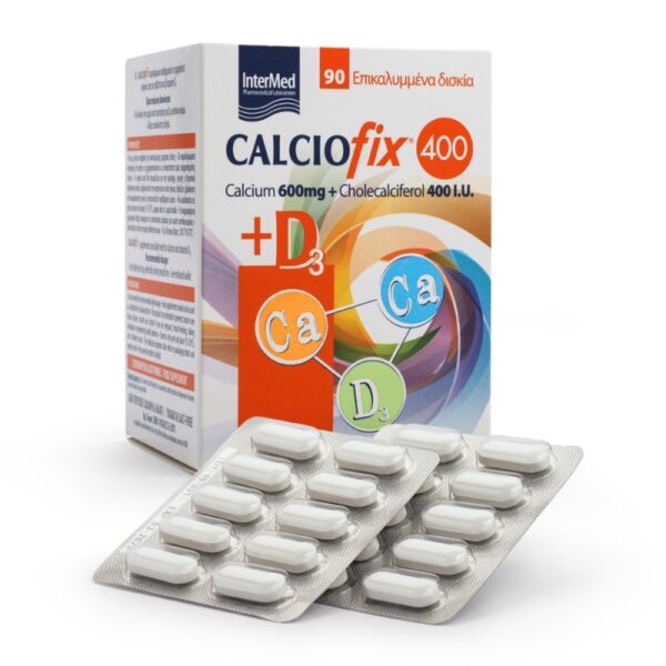INTERMED Calciofix 400-Καταπινόμενα δισκία 600mg ασβεστίου + 400IU D3