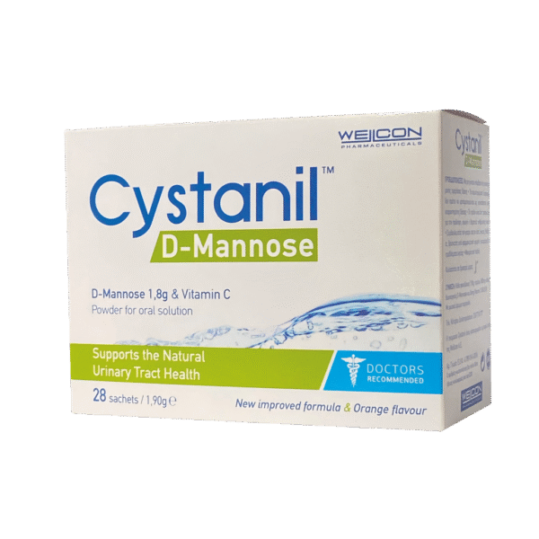 WELLCON Cystanil D Mannose Σκόνη για Πόσιμο Διάλυμα για το Ουροποιητικό Σύστημα 28 Φακελάκια x 1.8gr