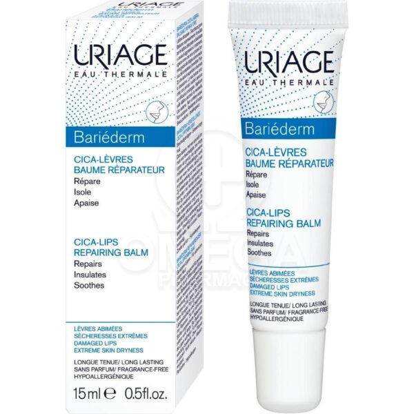 URIAGE Bariederm-Cica Lips Επανορθωτικό και Μονωτικό Balm Χειλιών 15ML