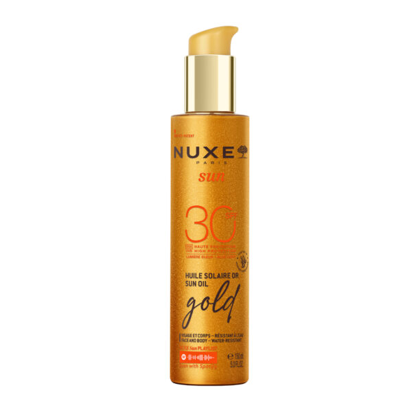 NUXE Sun Oil Gold Ιριδίζον Λάδι Μαυρίσματος Για Πρόσωπο Και Σώμα 30SPF 150ML