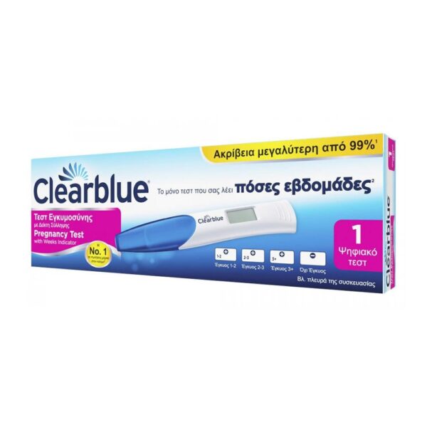 CLEARBLUE Ψηφιακό Τεστ Εγκυμοσύνης Με Δείκτη Σύλληψης 1τμχ