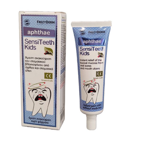 FREZYDERM  Sensiteeth Kids Aphthae Gel-Παιδικά Καταπραϋντικά Gel Για Άφθες Και Στοματικά Έλκη