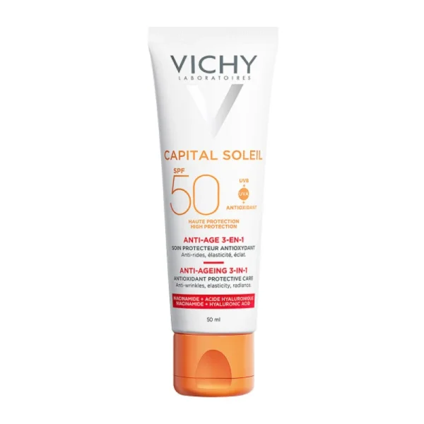 VICHY Capital Soleil Anti-Ageing SPF50 Αντηλιακή Αντιγηραντική Κρέμα Προσώπου 50ML