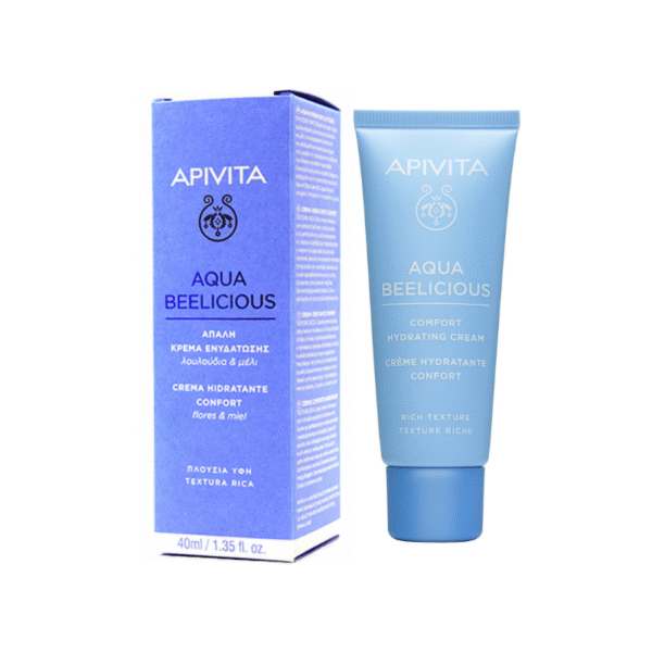 APIVITA Aqua Beelicious Comfort Hydrating Cream Rich Texture - Απαλή Κρέμα Ενυδάτωσης Πλούσιας Υφής με Λουλούδια & Μέλι 40ML