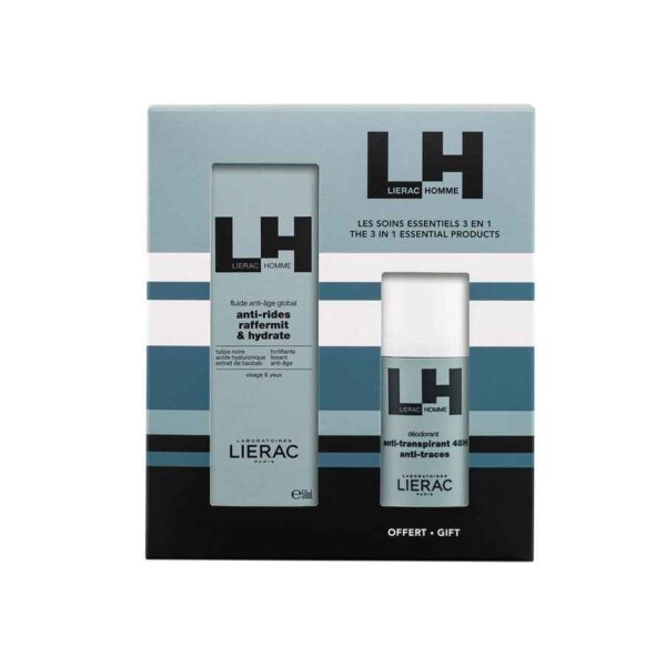 LIERAC Homme Σετ Αντιγηραντική Λεπτόρρευστη Κρέμα + Αποσμητικό