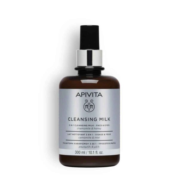 APIVITA Cleansing Milk 3 In 1 - Γαλάκτωμα καθαρισμού 3 σε 1  Πρόσωπο & Μάτια  300ML