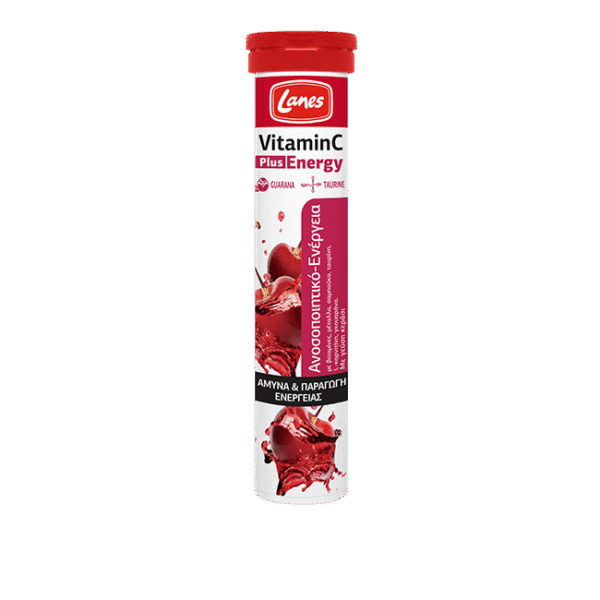 LANES Vitamin C 500mg Plus Energy Eff.tab (Γεύση Κεράσι)