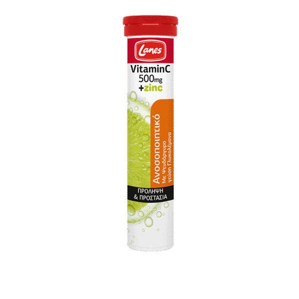 LANES Lanes Vitamin C 500 mg με Ψευδάργυρο Eff.tab (Γεύση Γλυκολέμονο)