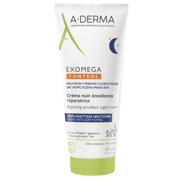 3282770397666_2 A-DERMA Exomega Control Repairing Emollient Night Cream-Επανορθωτική Μαλακτική Κρέμα Νυκτός 200ML - Image 1