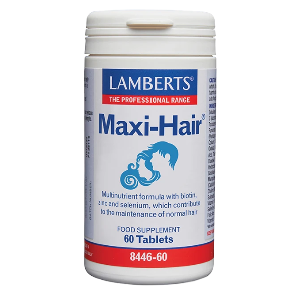 5055148414252 LAMBERTS Maxi Hair Συμπλήρωμα Διατροφής Για Την Υγεία Των Μαλλιών, 60 Ταμπλέτες - Image 1