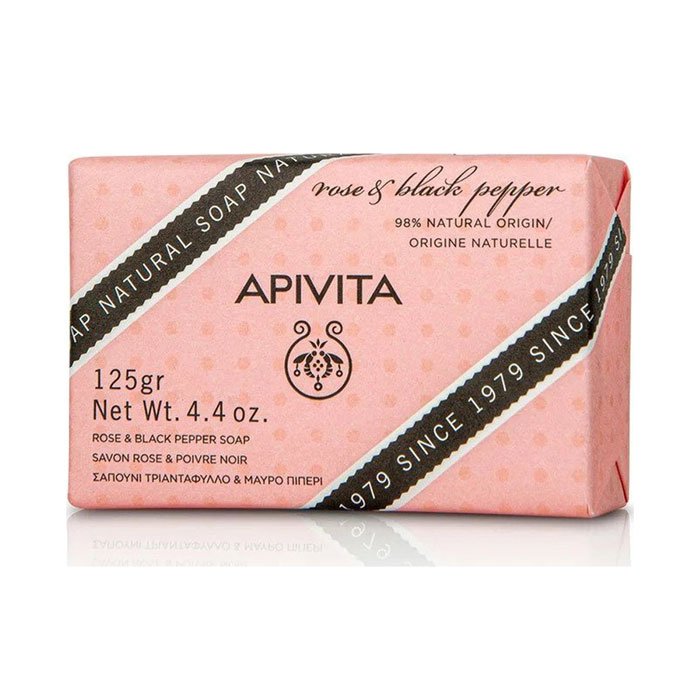 5201279073206 APIVITA Natural Soap Rose And Blac Pepper-Σαπούνι Mε Τριαντάφυλλο Και Μαύρο Πιπέρι 125GR - Image 1