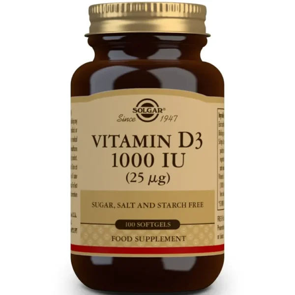 SOLGAR Vitamin D3 1000 IU (25 ΜG) 100Softgels