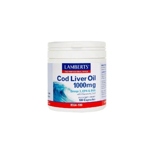 LAMBERTS Cod Liver Oil 1000mg 180Caps