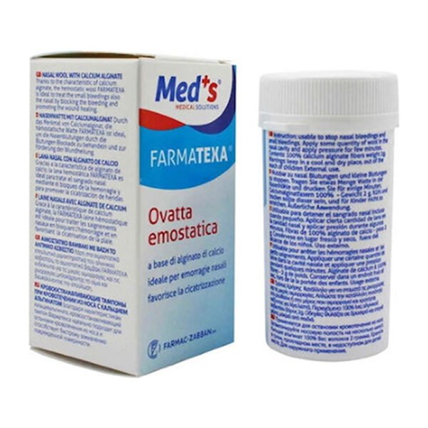 FARMAC Zabban Ovatta Emostatica (Haemostatic Wool) - Αιμοστατικό βαμβάκι Για Ρινορραγίες 1ΤΜΧ