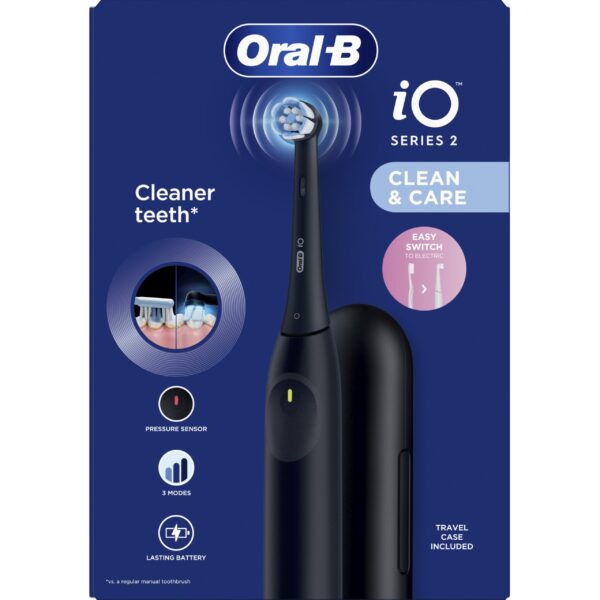 ORAL-B iΟ Series 2 Clean And Care with Travel Case-Ηλεκτρική Οδοντόβουρτσα Με Θήκη Ταξιδιού Μαύρη