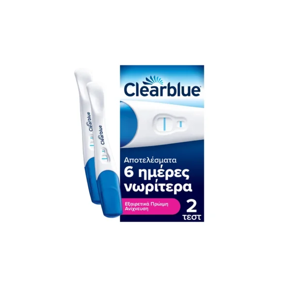 CLEARBLUE Τεστ Εγκυμοσύνης Εξαιρετικά Πρώιμη Ανίχνευση 2τμχ