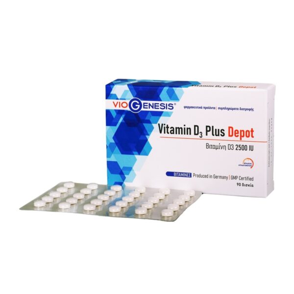 VIOGENESIS Vitamin D3 Plus 2500 IU DEPOT 90 Tabs