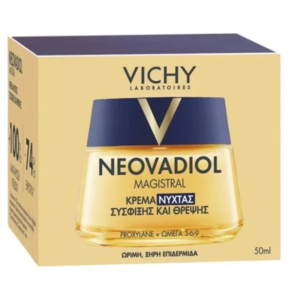 VICHY Neovadiol Replenishing Firming Κρέμα Προσώπου Νυκτός για Ενυδάτωση, Αντιγήρανση & Σύσφιξη με Υαλουρονικό Οξύ 50ML