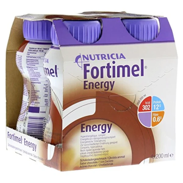 NUTRICIA Fortimel Energy-Θρεπτικό Σκεύασμα Σε Υγρή Μορφή Υψηλής Ενέργειας Γεύση Σοκολάτα 4x200ML