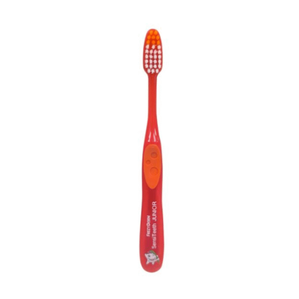 FREZYDERM SensiTeeth Junior Toothbrush Red Οδοντόβουρτσα 1 τμχ