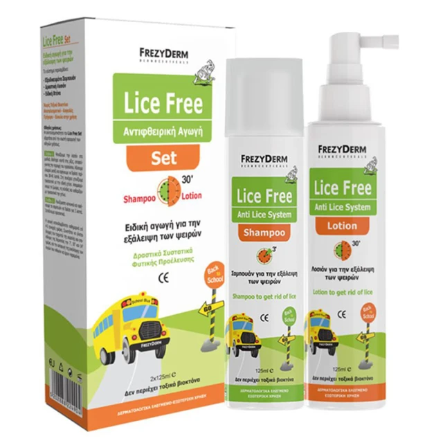1b793002e680ca9a4b48be6f883b5876ee9dad5f963aa2ce77275b72c5efb980.jpg FREZYDERM Lice Rep Set-Ολοκληρωμένη Αγωγή για Ψείρες Σαμπουάν & Λοσιόν 2 x 125ML - Image 1