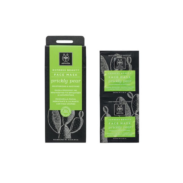 APIVITA Prickly Pear Face Mask-Μάσκα Προσώπου Για Ενυδάτωση Και Καταπράυνση Με Φραγκόσυκο 2 x 8ml