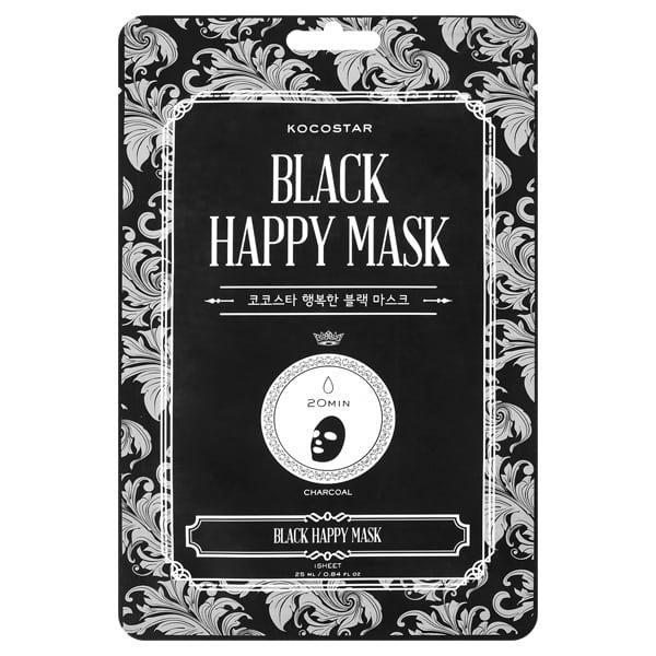 8809328322298 KOCOSTAR Black Happy Mask Μάσκα Καθαρισμού Προσώπου Με Άνθρακα, 1τεμ - Image 1